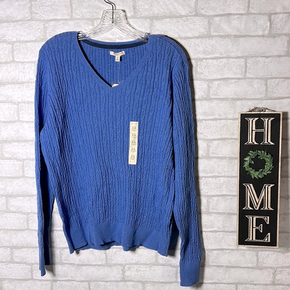 Sonoma Sweaters - Sonoma long sleeve cable v-neck sweater size XL